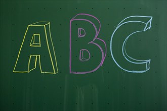 ABC' written with chalk on a blackboard