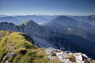 Dalfazer Joch ridge from Mount Hochiss in the Rofan massif
