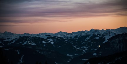The Alps at sunset