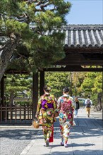 Japanese women dressed with kimono