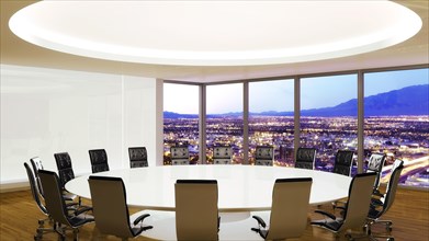 Conference room with a view of the city