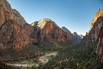 View from Angels Landing Trail to Zion Canyon