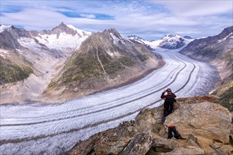 View to the Great Aletsch glacier