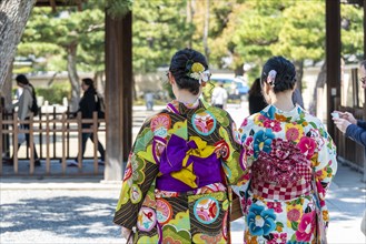 Japanese women dressed with kimono