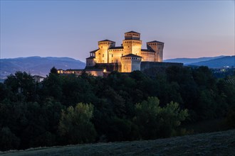 Dusk at the Castello di Torrechiara