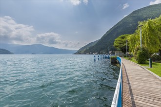 Waterfront on Lake Iseo or Lago d'Iseo