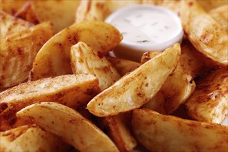 Potato wedges with a dip