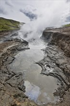 Hot mud spring in the Hengill geothermal area