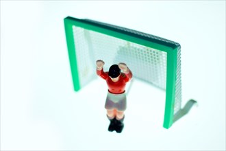 Goalkeeper figure of a Tip-Kick soccer game