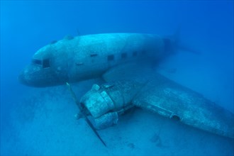 Plane wreck of a Douglas DC-3 Dakota in the Mediterranean Sea
