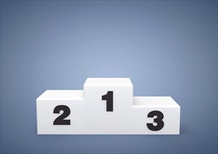 Empty podium with the numbers 1