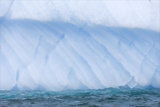 Annual layers in the ice of an iceberg