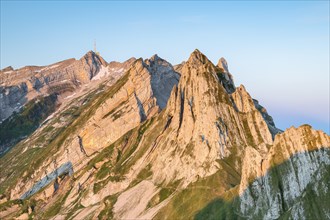 View to Santis and mountains in Alpstein range