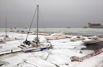 Port of Odessa in winter