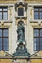 Sculpture of Maximilian II on the facade of the Bavarian National Museum