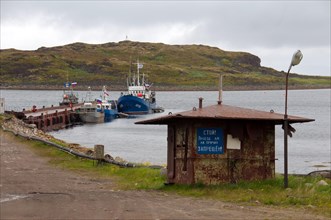 Shipping pier in a rural locality on the Barents Sea