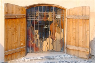 Violin maker's shop in historical building