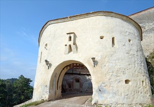 The main gate of the Rasnov Citadel or Rosenauer Burg