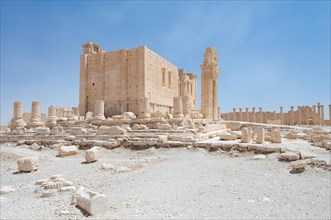 Ruins of the Temple of Bel in the ancient city of Palmyra