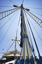 Masts and awning