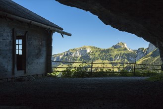 View from the Wildkirchli Caves to Mount Hoher Kasten