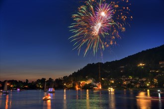 Fireworks display at Lake Tegernsee