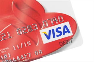 Santander bank Visa logo on payment card