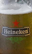 Glass of Heineken beer