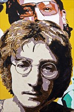 Painted portrait of the singer John Lennon