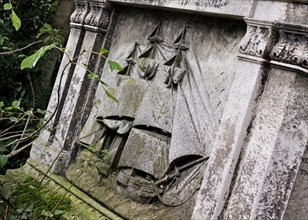 Sailingship carved in stone on a grave