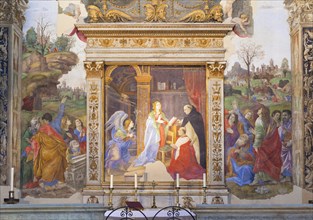 Altarpiece of the Carafa Chapel representing the annunciation