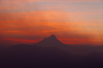 Mount Mikeno volcano just before sunrise