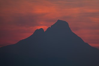 Mount Mikeno volcano just before sunrise