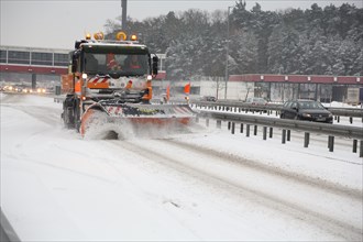 Snow being cleared from the road