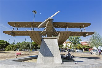 Monument with the seaplane Santa Cruz