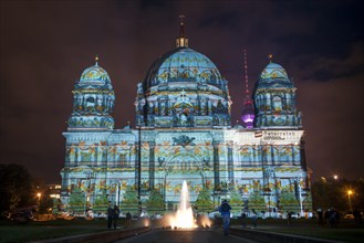 Berlin Cathedral illuminated during the Festival of Lights