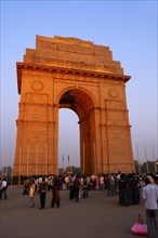 India Gate or All India War Memorial Arch by Sir Edwin Landseer Lutyens at dusk