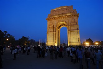 India Gate or All India War Memorial Arch by Sir Edwin Landseer Lutyens in the evening