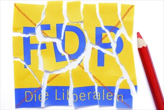 Torn logo of the FDP