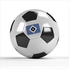 Football with the logo of Hamburger Sport-Verein or HSV