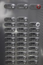 Display panel of the Burj Khalifa elevator with the exclusive floors 152-154