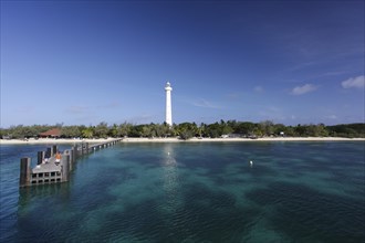 Amedee Island in the South Seas with the lighthouse of Ilot Amedee or Le Phare Amedee