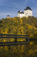Schloss Burgk Castle with a wooden bridge