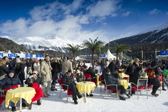 People on the frozen Lake St. Moritz