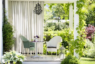 Small terrace with table and chairs