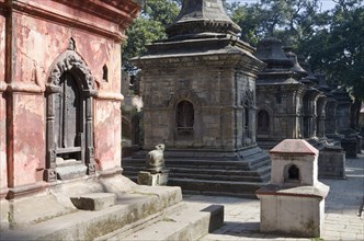 Small shrines in the hills above Pashupatinath Temple