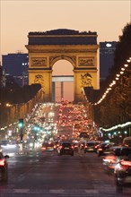 Avenue des Champs Elysees with the Arc de Triomphe