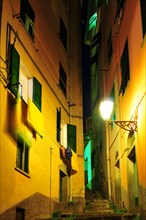Steep alley at night