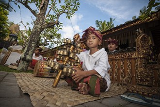 Children of a gamelan orchestra at an event