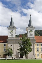 Kloster Tegernsee Abbey with the church of St. Quirinus